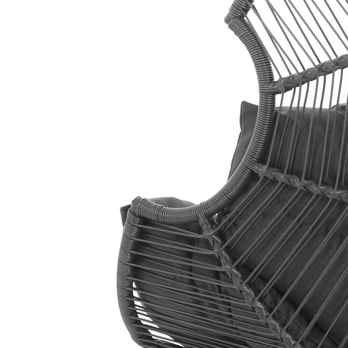 Palos - Outdoor Wicker Glider Chair - Dark Gray