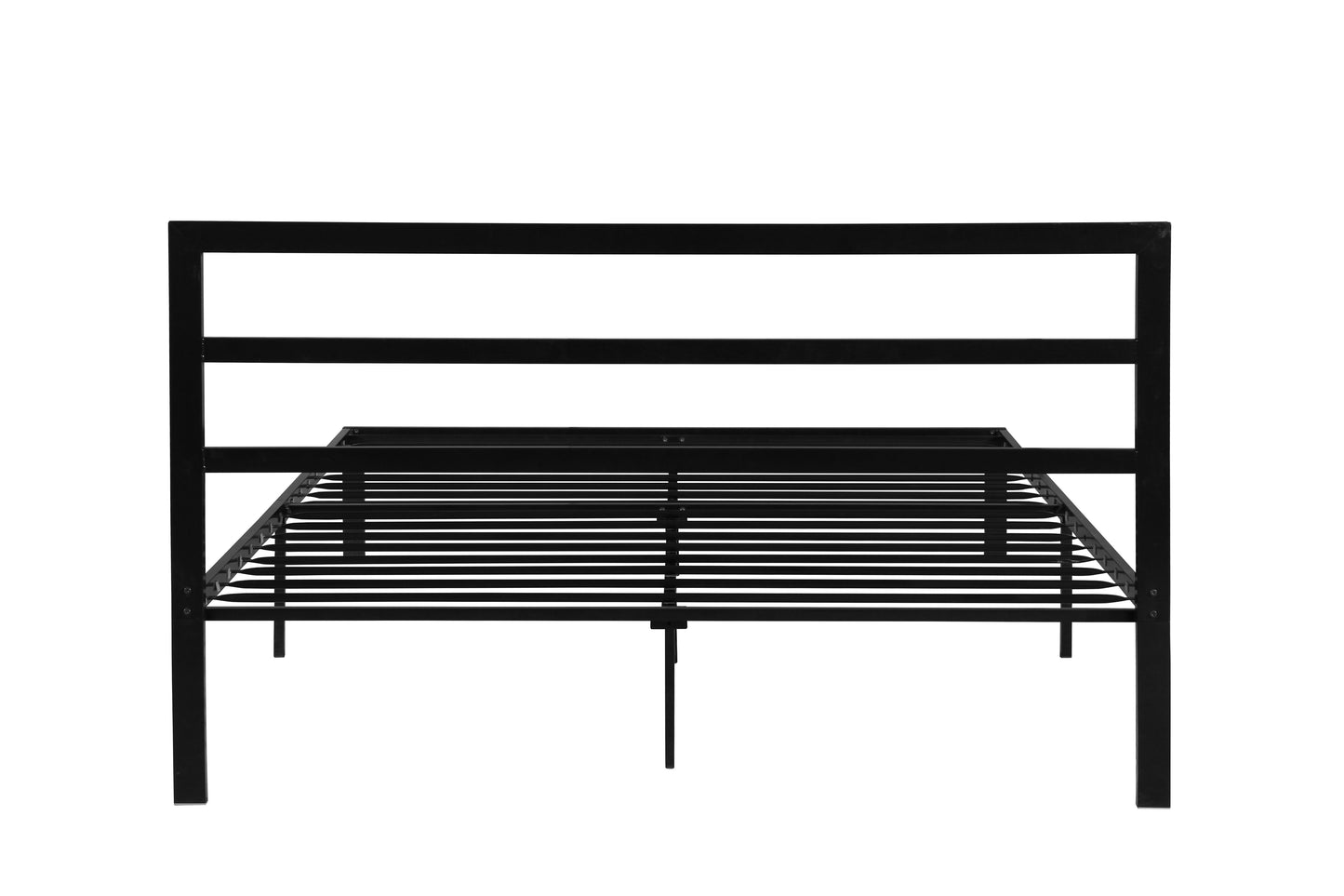 Queen Metal Bed Frame With Headboard - Black