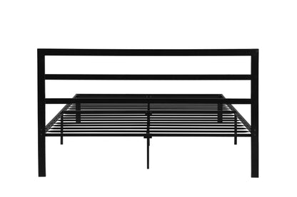 Queen Metal Bed Frame With Headboard - Black