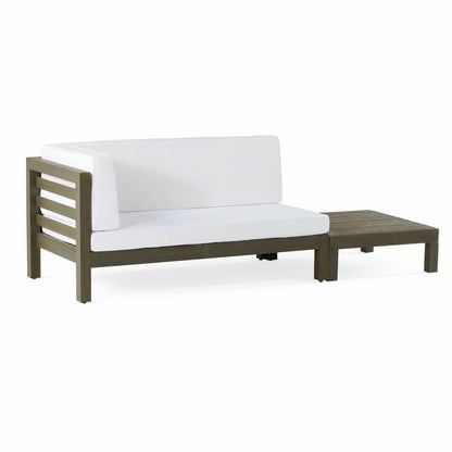 Oana - Left Corner Bench And Coffee Table - White