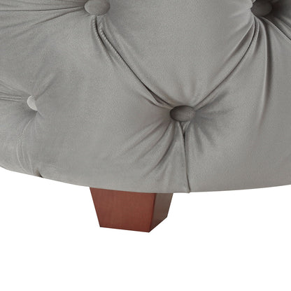 Brooklyn - King Tufted Panel Bed Headboard And Footboard Set - Opal Gray