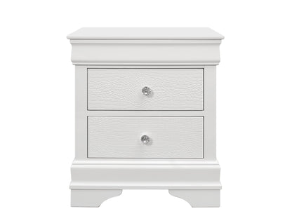 Shaker - Crocodile Metallic Nightstand - White