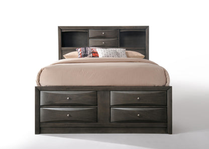 Ireland - Queen Bed With Storage - Gray Oak