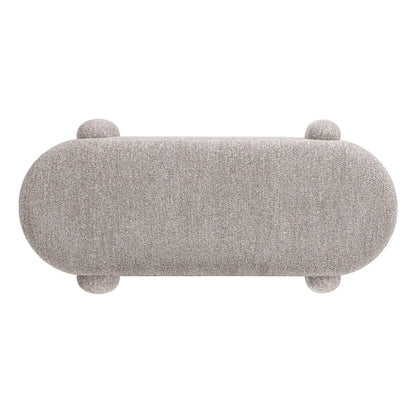 Hugo - Oval Fully Upholstered Storage Bench - Brown