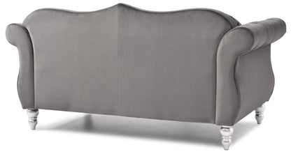 Cozy Transitional Flared Arm Loveseat - Dark Gray