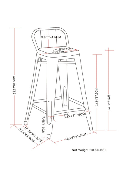 Rayne - Metal Counter Height Stool (Set of 2) - Black