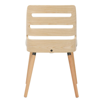 Trevi - Mid-Century Modern Dining Chair - Natural / Cream