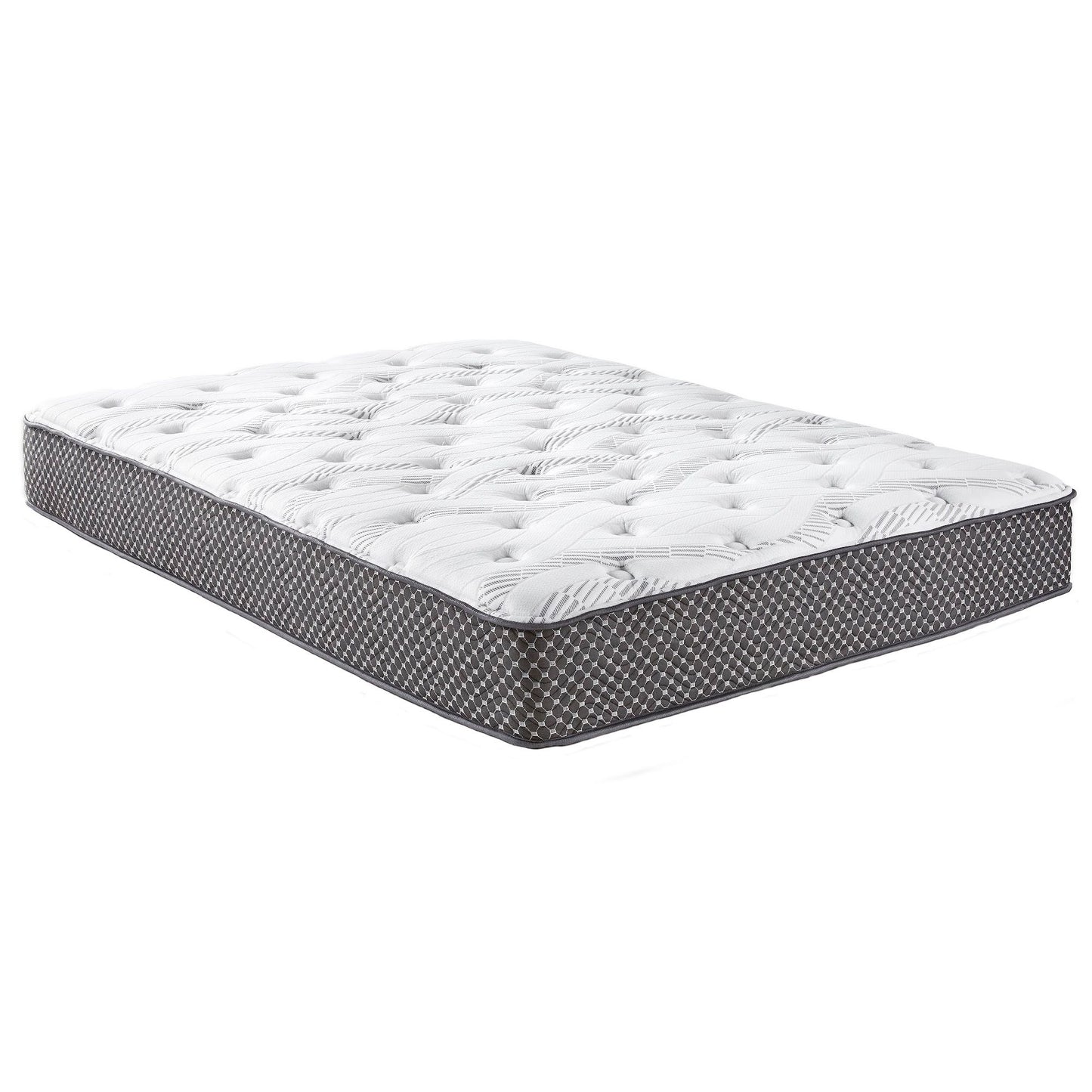 10" Queen Quilted Hybrid Mattress, Medium Firm - Black / White