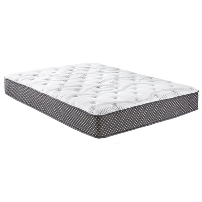10" Queen Quilted Hybrid Mattress, Medium Firm - Black / White