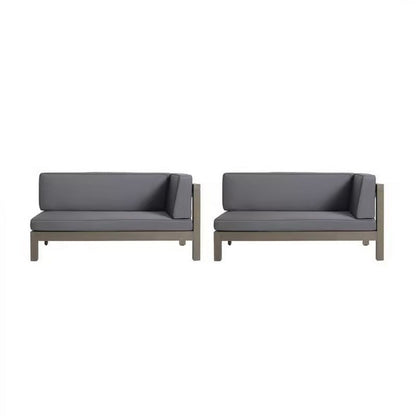 Brava - X Back Right Corner Bench (Set of 2) With Water Resistant Cushions - Dark Gray
