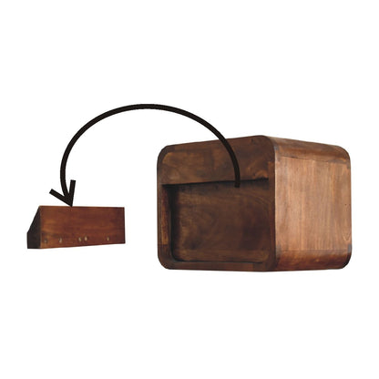 Mini Curve Floating Nightstand - Chestnut