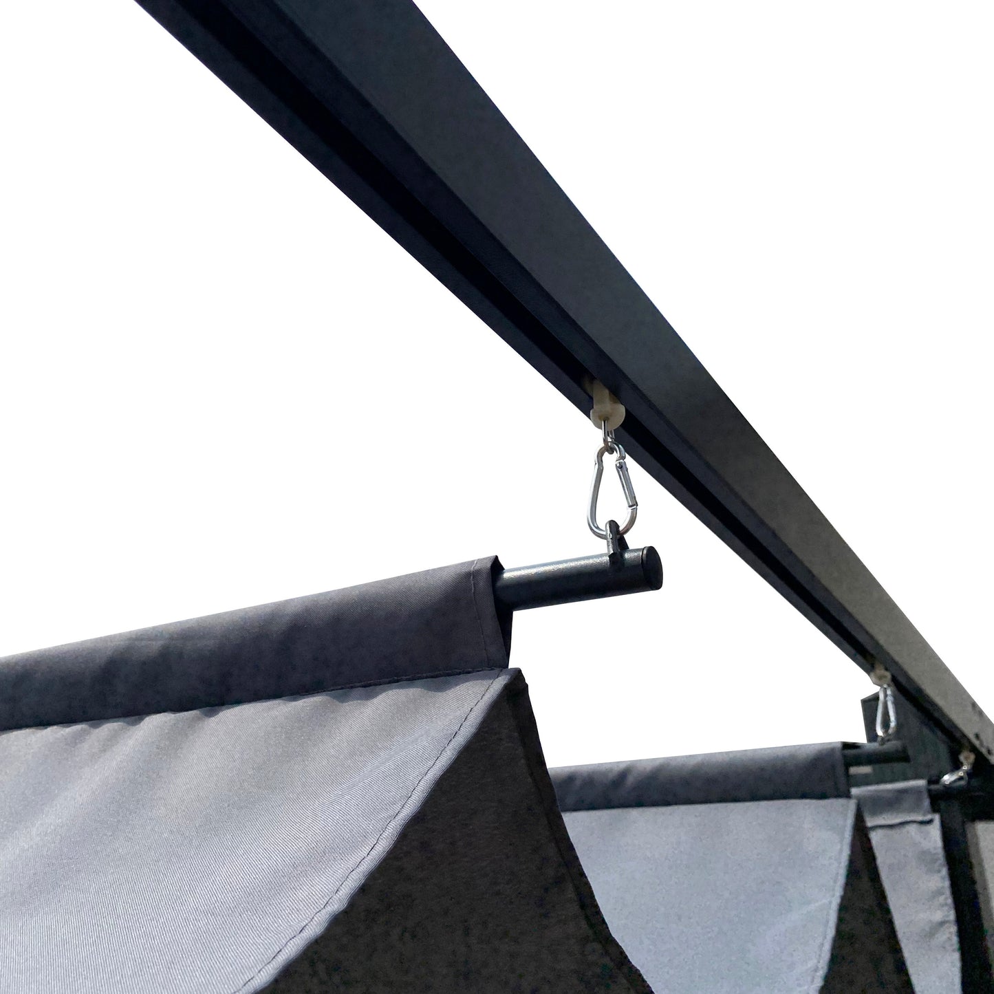 Replacement Canopy Top Fabric For 10X10 Ft Outdoor Patio Retractable Pergola Sunshelter Pergola Canopy - Gray