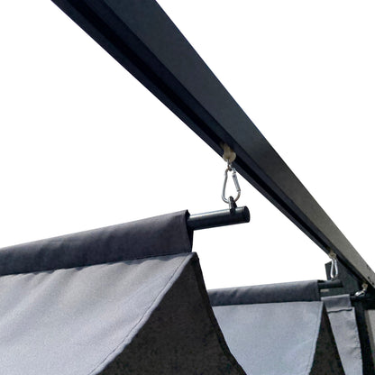 Replacement Canopy Top Fabric For 10X10 Ft Outdoor Patio Retractable Pergola Sunshelter Pergola Canopy - Gray