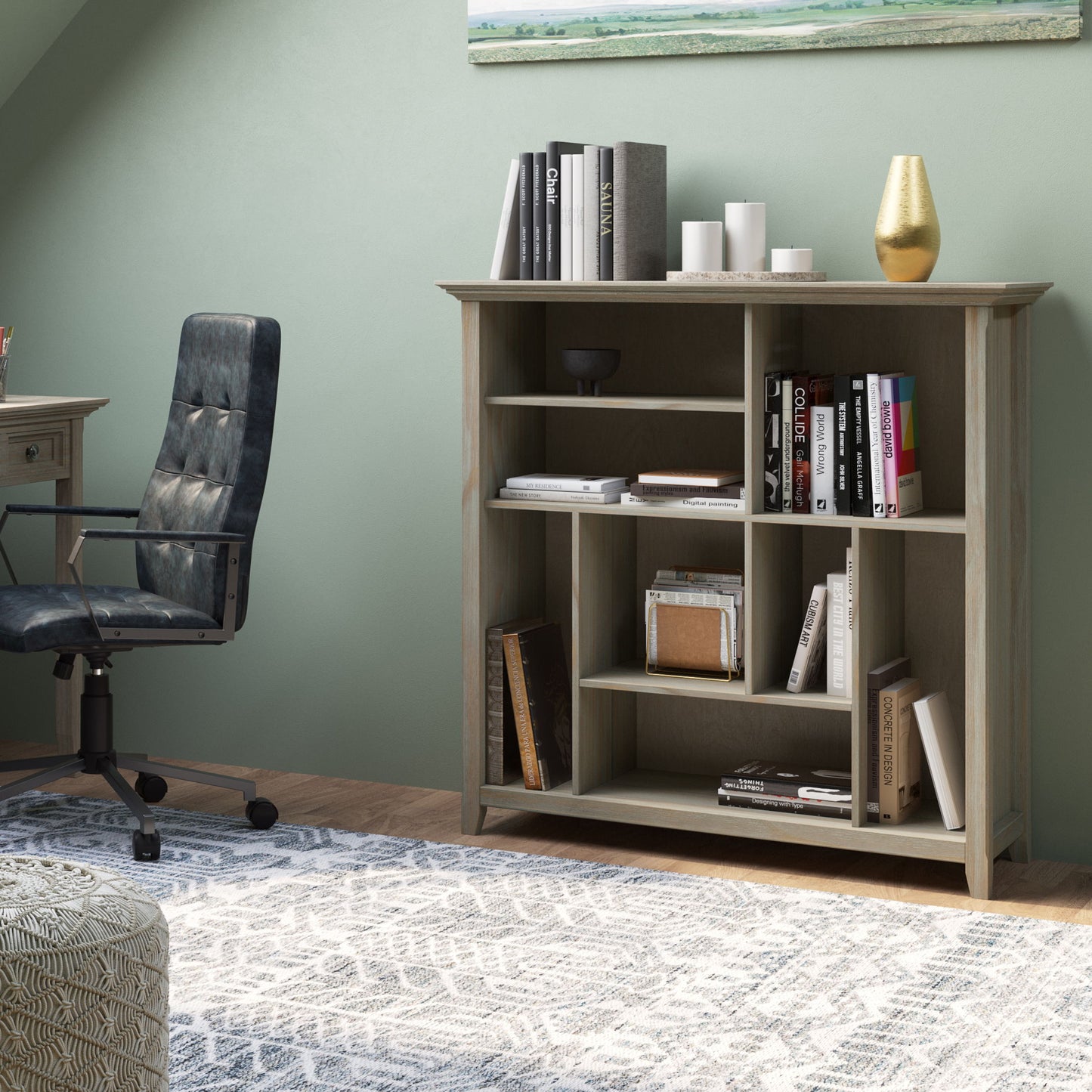 Amherst - Multi Cube Bookcase And Storage Unit - Distressed Gray