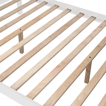 Twin Over Full Stairway Bunk Bed With Drawer, Storage And Guard Rail For Bedroom - White