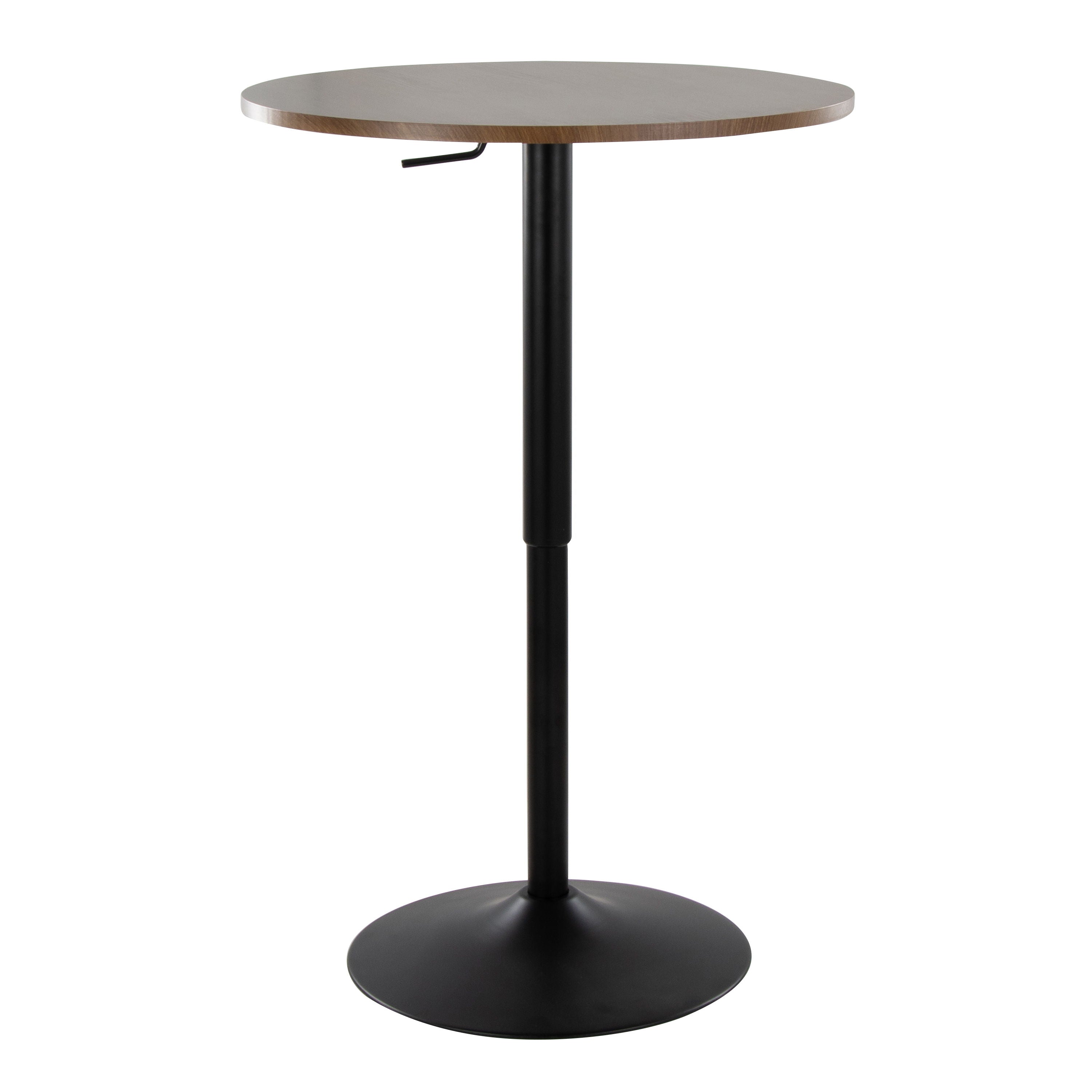 Elia - Contemporary Adjustable Bar Table - Black / Walnut