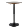 Elia - Contemporary Adjustable Bar Table - Black / Walnut