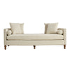 Chenille Upholstered Chaise Lounge With Nailheads, Sleeper Sofa Couch With 4 Throw Pillows & 2 Bolsters, Daybed With Rubberwood Legs - Beige