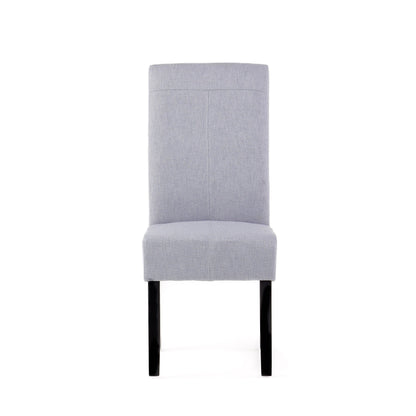 Amaranthine - Upholstered Dining Chair With High Back And Wood Legs (Set of 2) - Light Gray