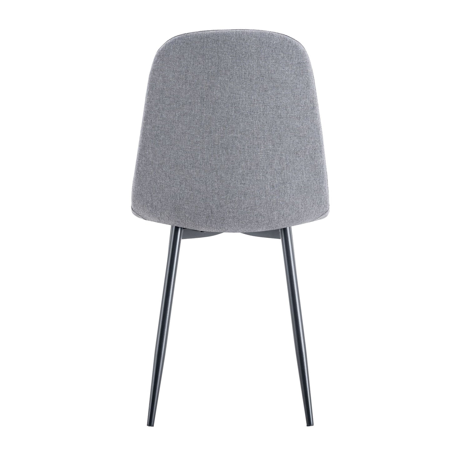 (Set of 4) Fabric Back And Metal Combined Spoon Chairs Perfectly Matching Minimalist And Scandinavian Style Homes - Gray / Black