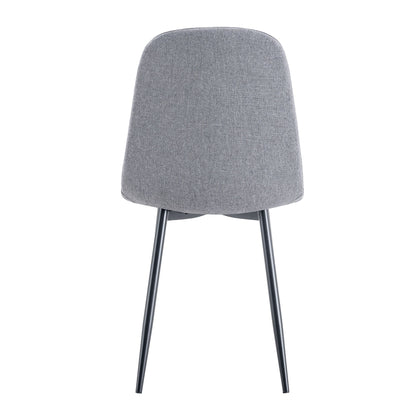 (Set of 4) Fabric Back And Metal Combined Spoon Chairs Perfectly Matching Minimalist And Scandinavian Style Homes - Gray / Black