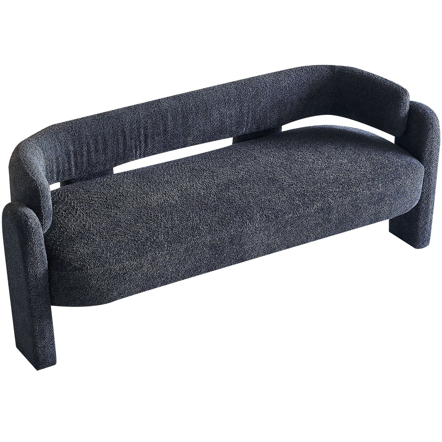 Boucle Upholstery Modern Sofa For Living Room - Dark Gray