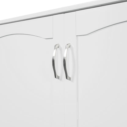 Queen Size Murphy Wall Bed With Drawer And A Set Of Sockets & USB Ports, Pulley Structure Design - White