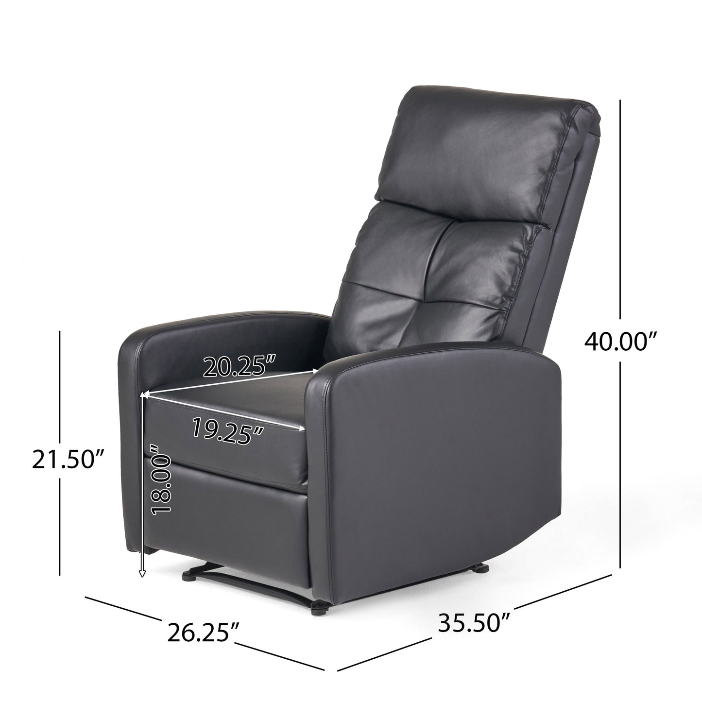 Wide Manual Standard Recliner - Black