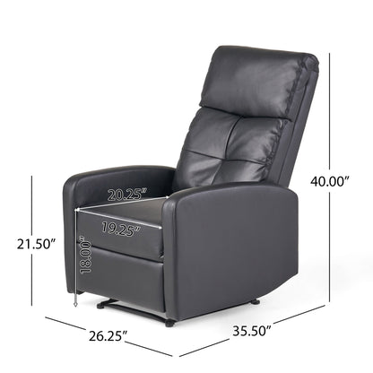 Wide Manual Standard Recliner - Black