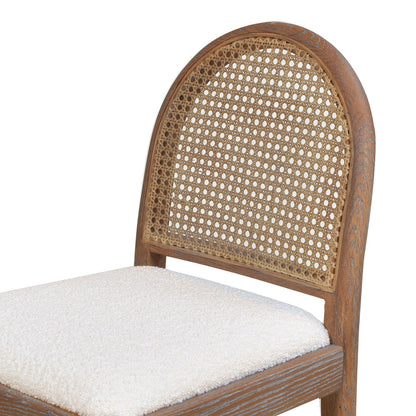 Panama - Curved Back Cane Counter Stool (Set of 2) - Ivory White