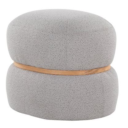 Cinch - Contemporary Pouf Ottoman - Gray / Natural
