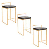Fuji - Contemporary Counter Stool (Set of 3) - Black / Gold