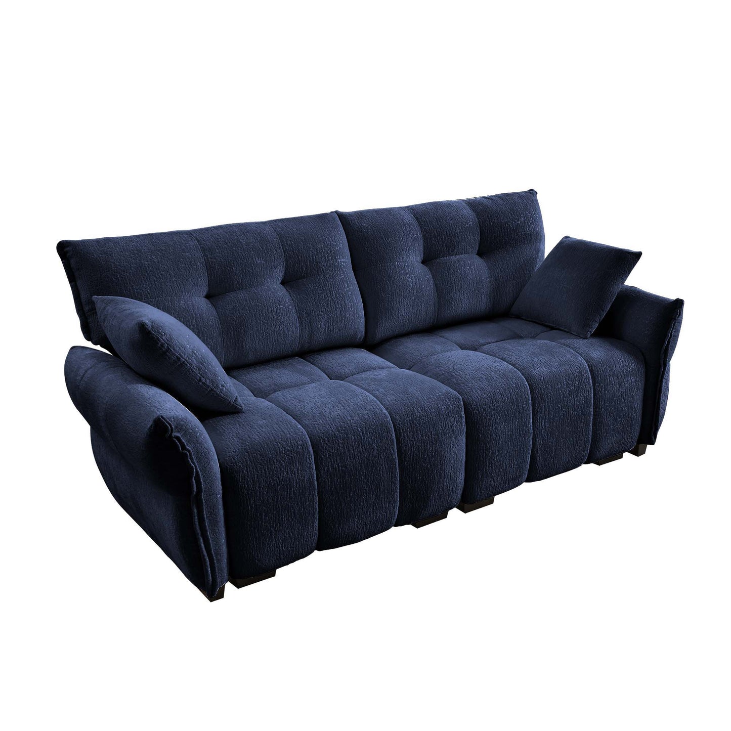 Modern Premium 2 Seater Sofa Ergonomic Design With High Resilience Foam Cushions - Blue