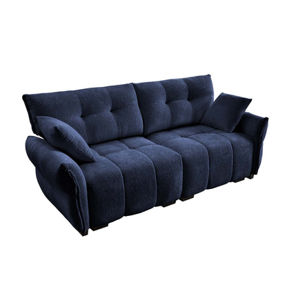 Modern Premium 2 Seater Sofa Ergonomic Design With High Resilience Foam Cushions - Blue