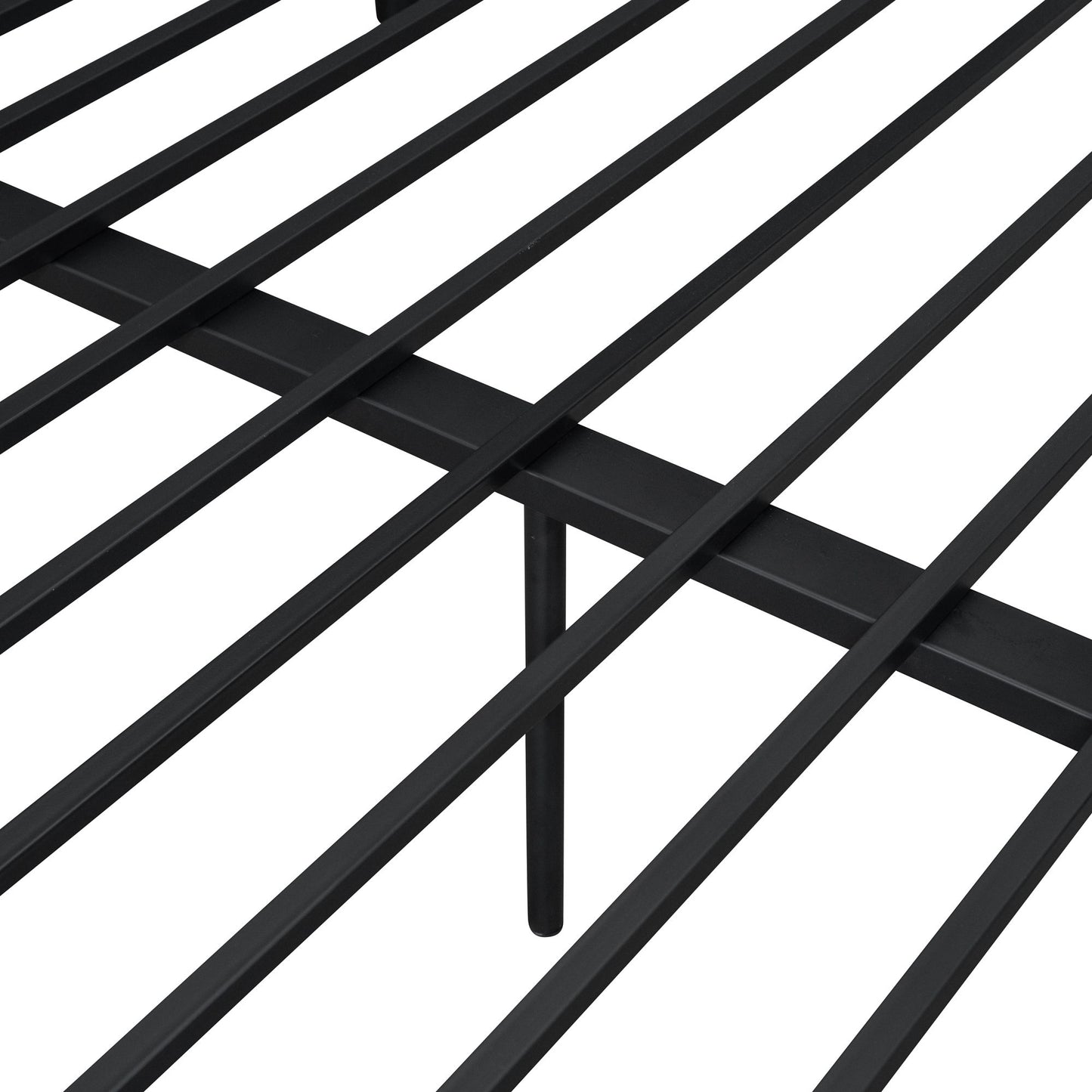 Full Long Over Queen Metal Bunk Bed - Black