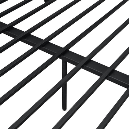 Full Long Over Queen Metal Bunk Bed - Black