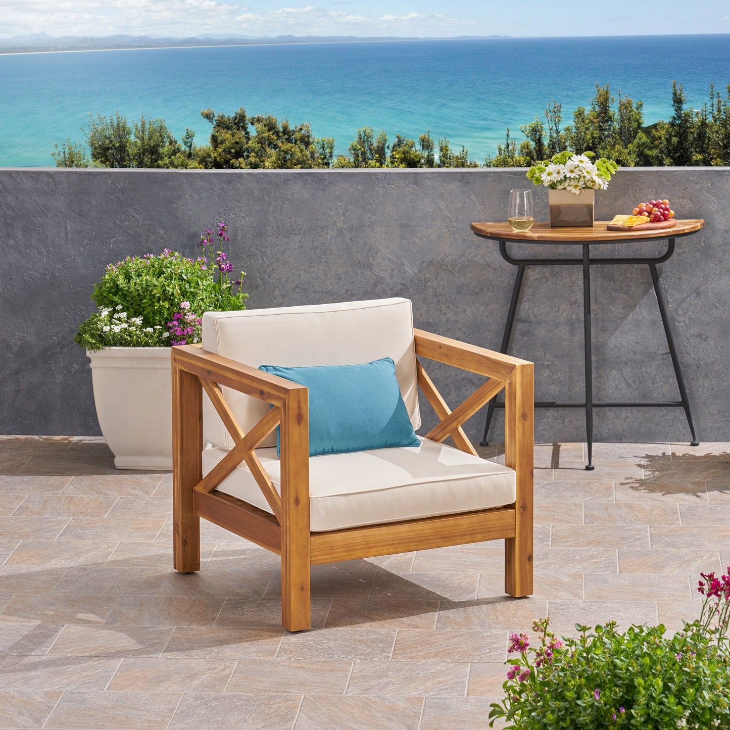 Brava - Modern Club Chair With Water Resistant Cushions - Beige