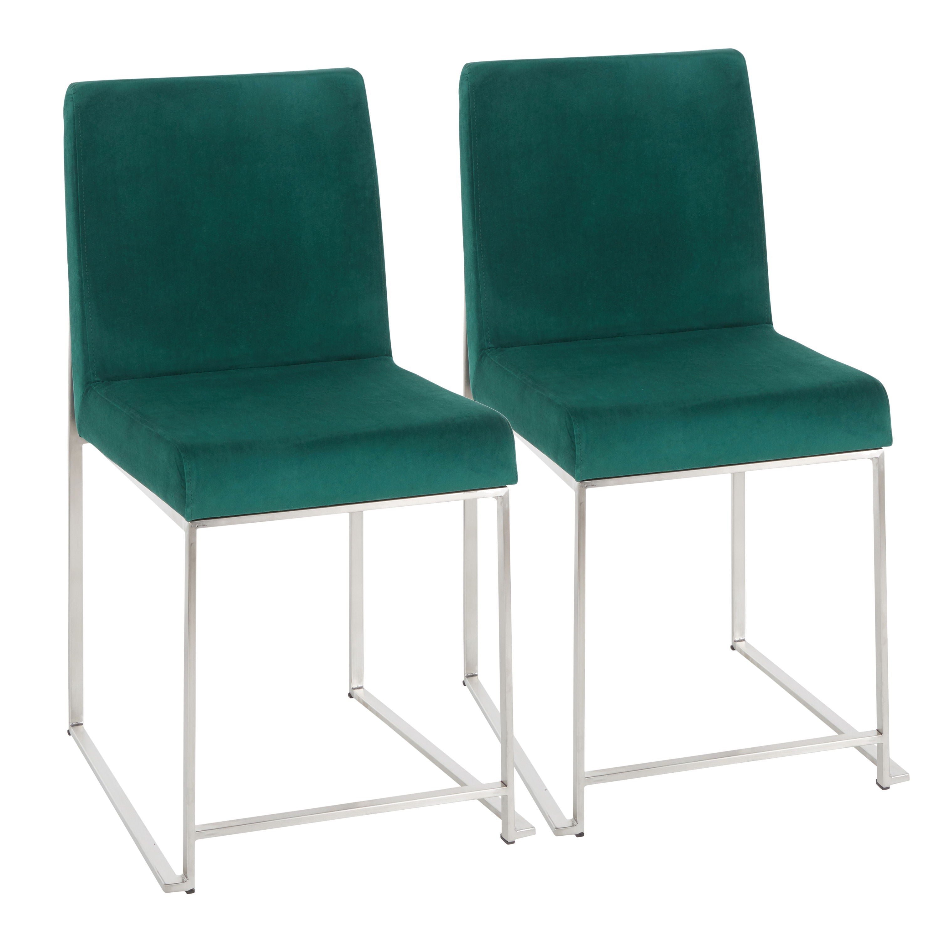 Fuji - Contemporary High Back Dining Chair (Set of 2) - Green