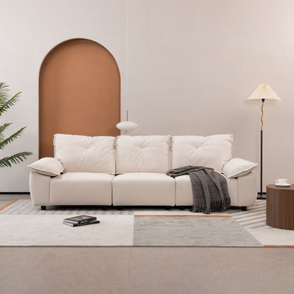 Modern Fabric Sofa With Removable Pillowcase And Backrest, Easy Care - Beige