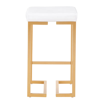 Midas - Contemporary / Glam Counter Stool (Set of 2) - Gold / White