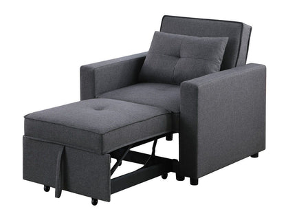 Zoey - Convertible Sleeper Chair With Side Pocket - Dark Gray