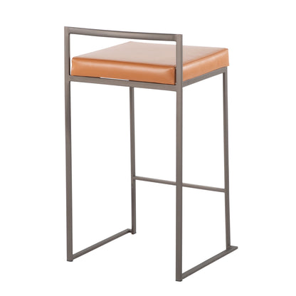 Fuji - Industrial Stackable Counter Stool (Set of 2) - Camel