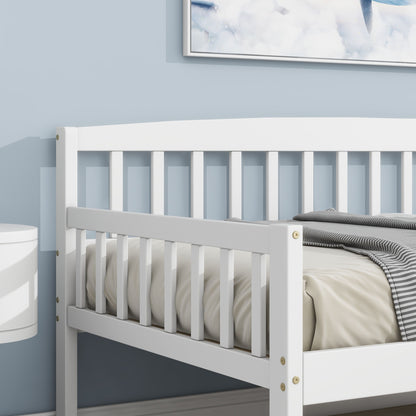 Twin Size Pine Wood Daybed With Two Storage Drawers, Sofa Bed With Bed Platform Of 10 Support Slats - White