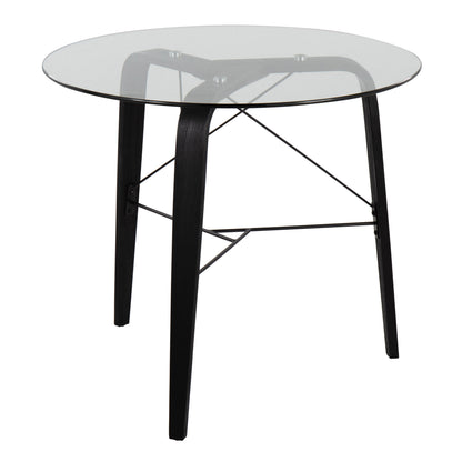 Trilogy - Mid-Century Modern Round Dinette Table - Black / Clear