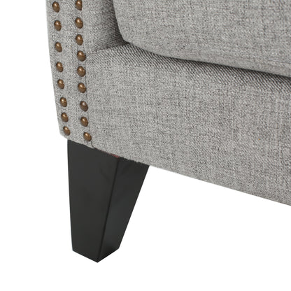Upholstered Accent Chair, Mid Century Modern Arm Chair, Reading Chair For Living Room, Bedroom - Gray