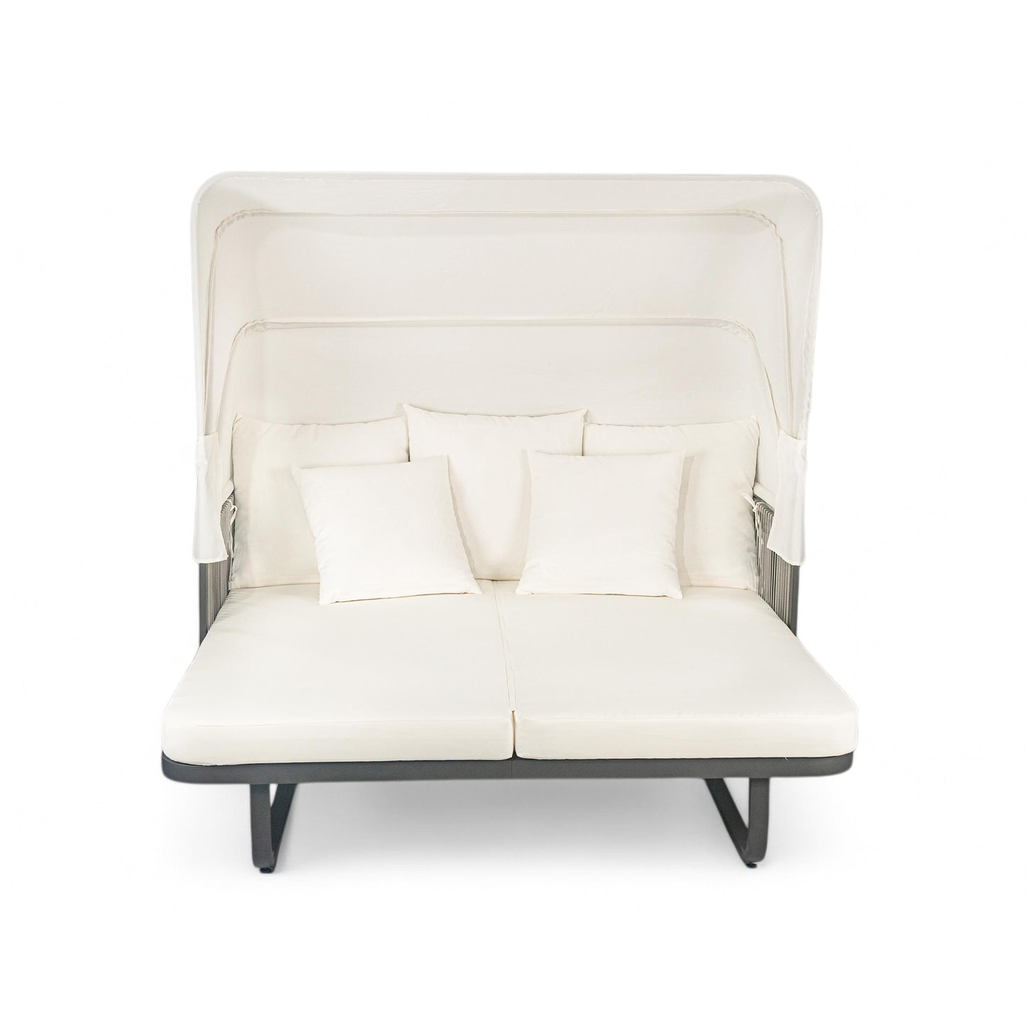 Outdoor Patio Daybed Rattan Daybed Outdoor Sunbed With Detachable Pillows For Patio, Backyard, Pool - Beige