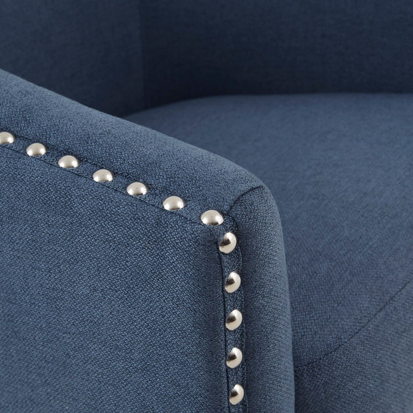 Luxurious Swivel Chair With 360 Degree Rotation Fabric And Solid Wood - Blue