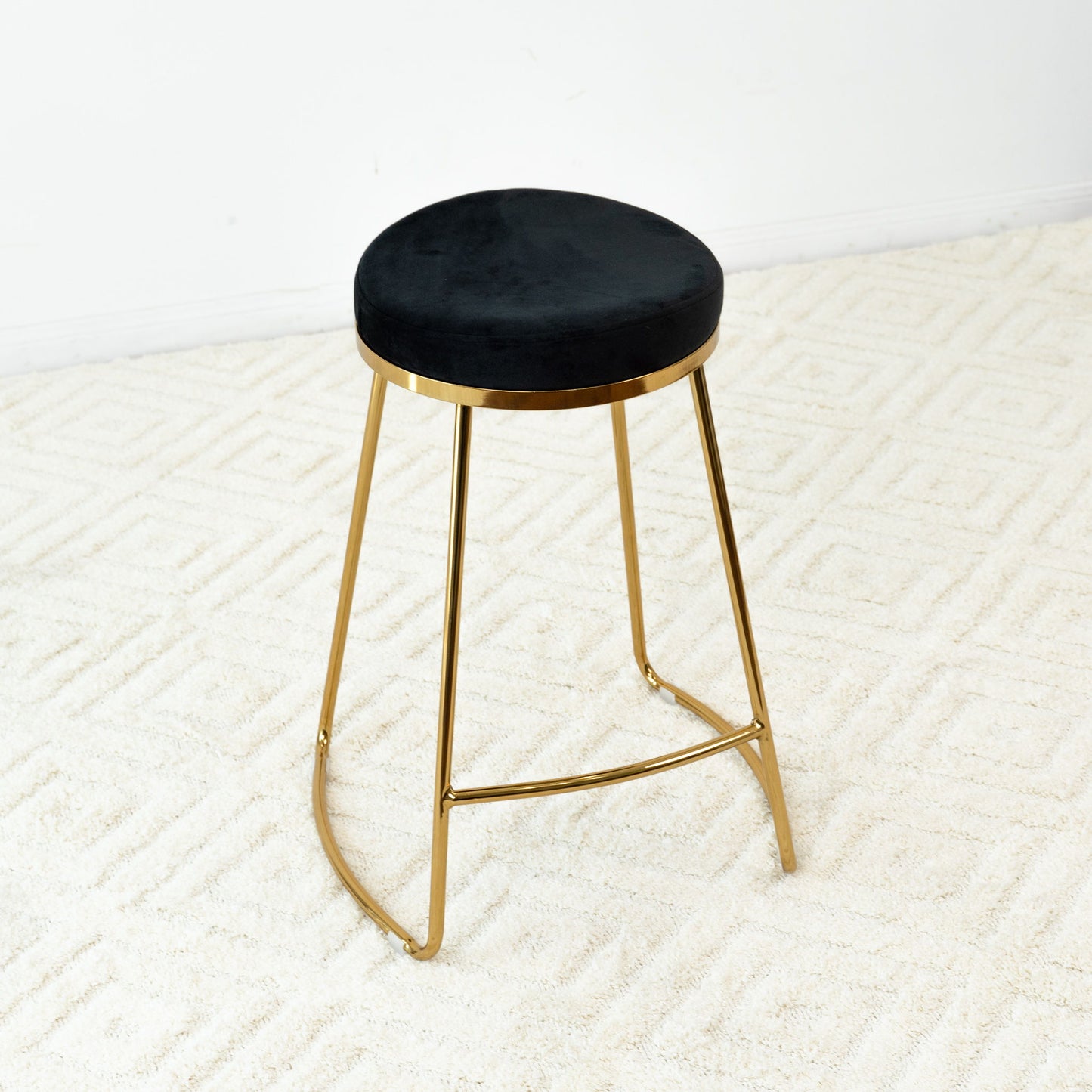 Jane - Mid-Century Modern Upholstered Stool - Black