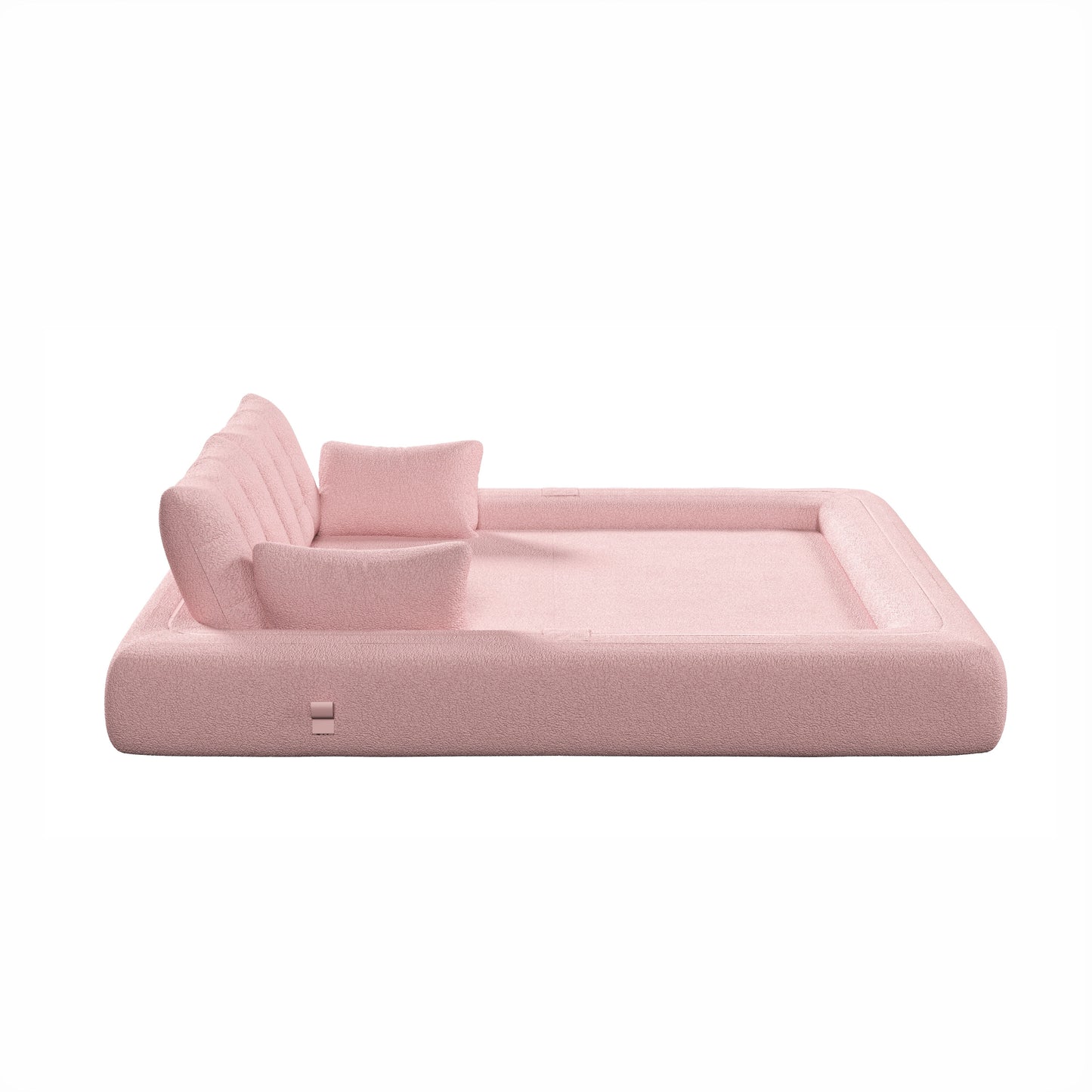 Human Dog Bed, Lazy Sofa Couch, Multifunctional Foldable Sofa Bed, 3 In 1 Teddy Fabric Sleeper Sofa Bed For Living Room Guest Bed, Playroom - Pink