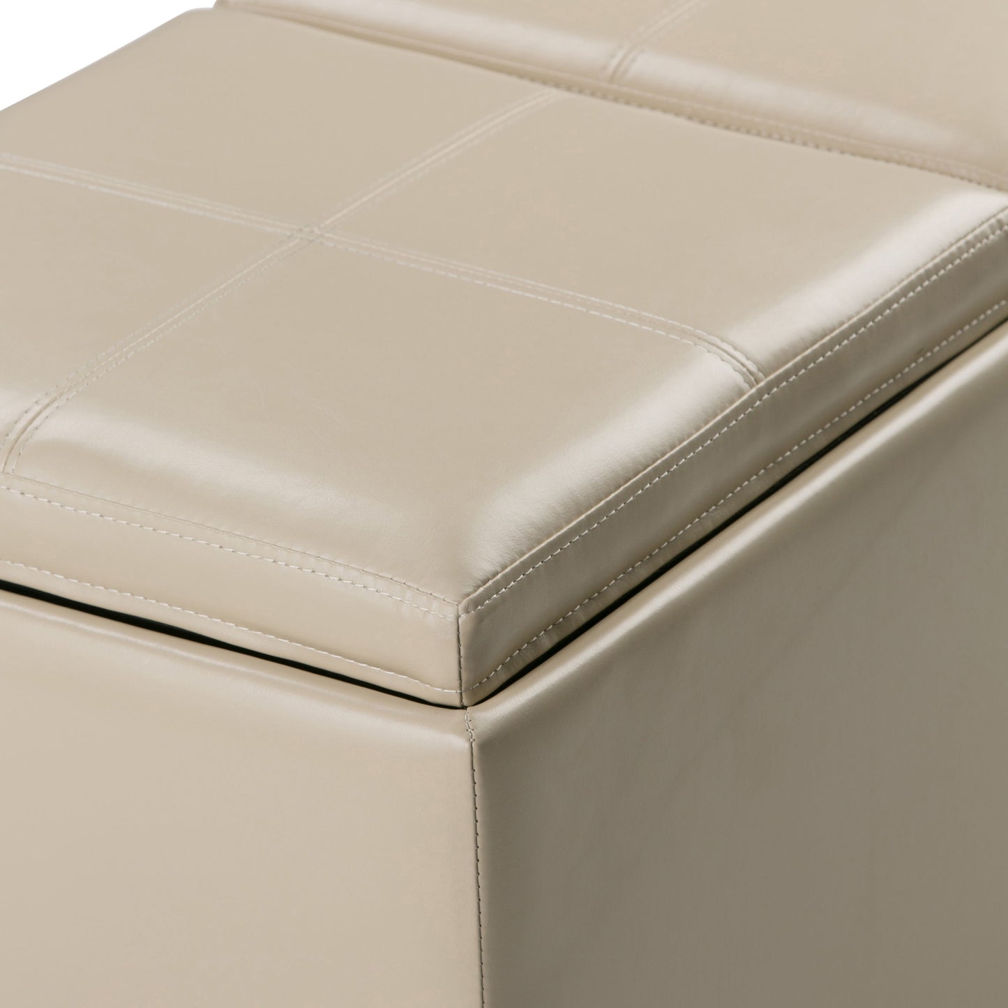 Avalon - 5 Piece Storage Ottoman - Satin Cream